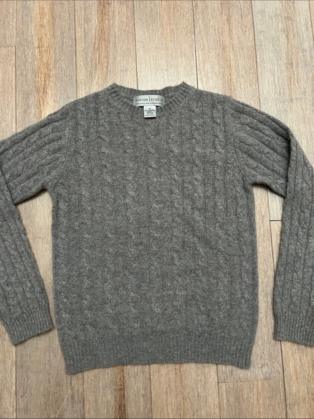 VTG Sutton Studio Women’s Crewneck Cable Knit Sweater - gray size XS no flaw